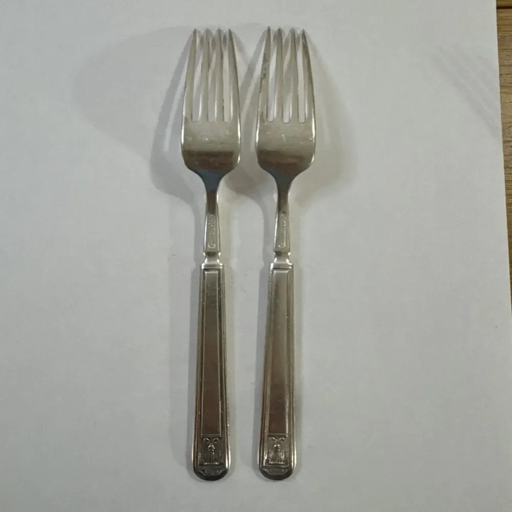 Vintage Holmes & Edwards Inlaid Silver Plate - 2 Dinner Forks - Century 1923